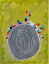 laurence hegarty PAINTING ACRYLIC AND BLOCK PRINT ON PANEL