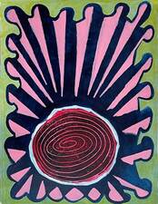 laurence hegarty PAINTING ACRYLIC AND BLOCK PRINT ON PAPER