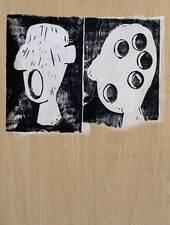 laurence hegarty PAINTING ACRYLIC AND BLOCK PRINT ON PANEL