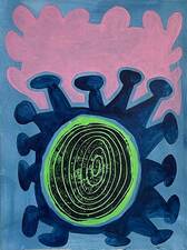 laurence hegarty PAINTING ACRYLIC AND BLOCK PRINT ON PAPER
