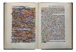 cross-stitched books