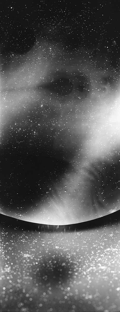 LAUREN ORCHOWSKI THE OBSERVABLE UNIVERSE NEAR AND FAR,  Closest to me Silver gelatin contact print from analog negative of hand built model