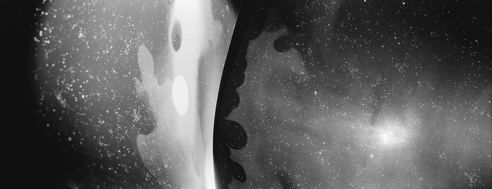 LAUREN ORCHOWSKI THE OBSERVABLE UNIVERSE NEAR AND FAR,  Counter-Earth Silver gelatin contact print from analog negative of hand built model