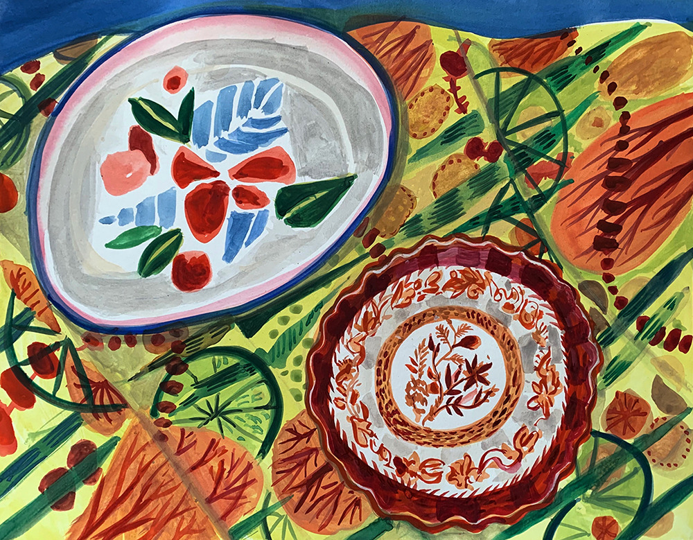 Laurie Olinder plate paintings 
