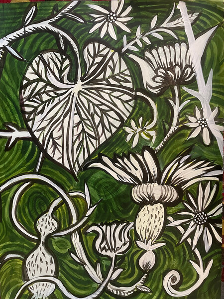  botanicals acrylic on paper