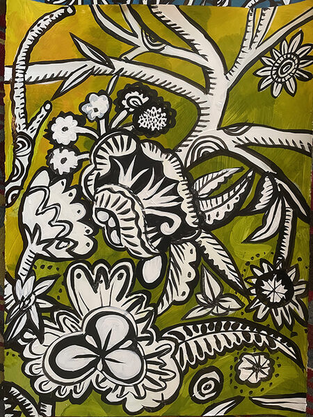  botanicals acrylic on paper