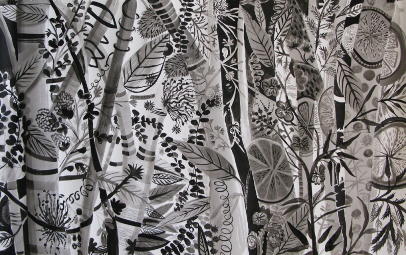 Laurie Olinder Ink Drawings: large ink on paper
