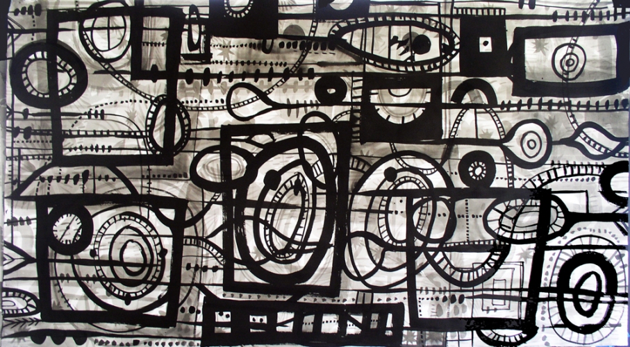 Laurie Olinder Ink Drawings: large ink on paper