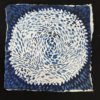 Laurie Olinder Blue Circles indigo ink on paper
