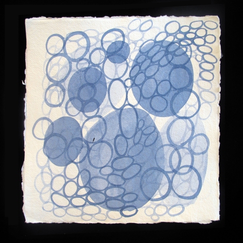 Laurie Olinder Protozoa indigo ink on paper