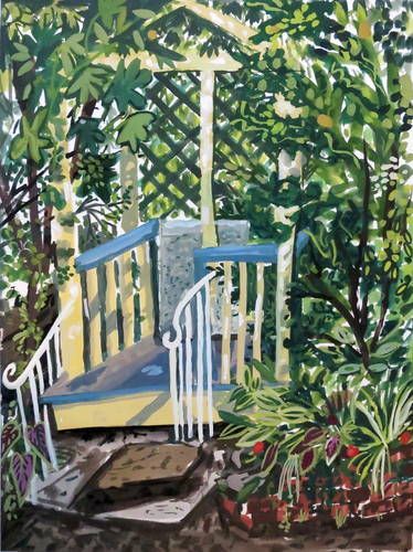 Laurie Olinder garden paintings gouache on paper
