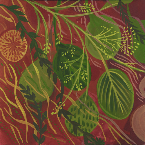 Laurie Olinder Flora gouache  on paper
