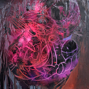 Leigh Anne Chambers Recent work liquid rubber, spray and oil paint on panel