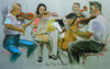  ORCHESTRA and MUSICIANS pastel on paper