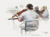  MUSIC ~ ORCHESTRAS and MUSICIANS gouache, pastel, graphite and water crayon on paper