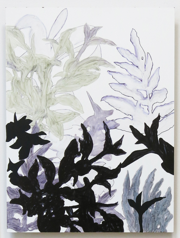 "Out of Nature I" Nature Defiant 2020 permanent marker and vinyl collage on board