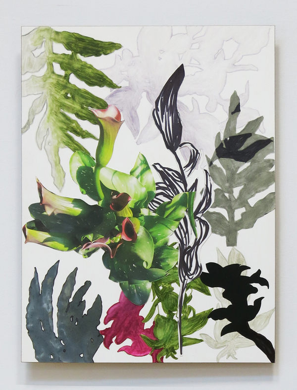 "Out of Nature IV" Nature Defiant 2020 permanent marker and collage on board