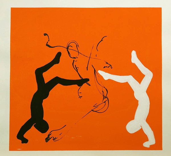 "Dancers" Drawings and Prints gouache on silkscreen