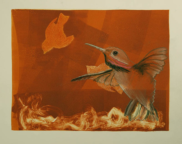 "Icarus" Drawings and Prints charcoal on monoprint