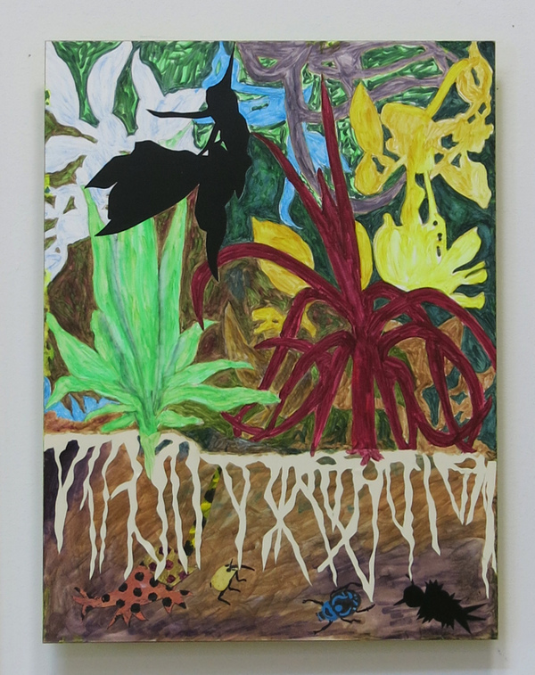"All You Need is a Garden" Nature Defiant 2020 mixed media and collage on board
