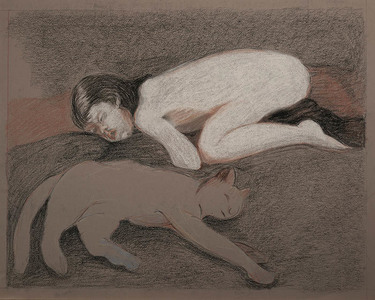 Linda Klein Drawings and Prints charcoal and pastel on paper