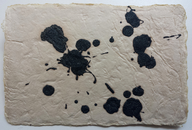 LINDA THARP On Paper micaceous iron oxide on Bhutan paper, 2015