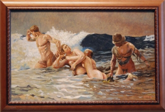Frank Lind Nudes: Homage to Homer Oil on canvas