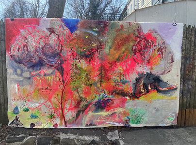 Linnea Paskow Paintings Acrylic paint on dropcloth