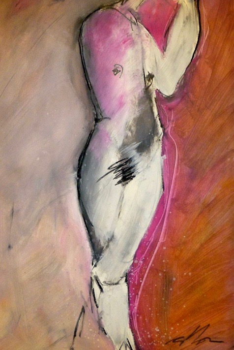 L     I     S     A        M     C     H     U     G     H Figurative Work Mixed Media on paper