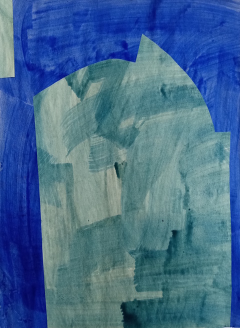 Liv Mette Larsen Works on Paper 2019 - 2024 Collage, egg tempera on paper