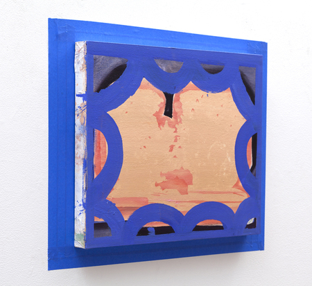 Liza Bingham 2021-2015 oil on muslin on panel, painter's tape, panel dimensions 16x20IN, tape, 3 strips around perimeter