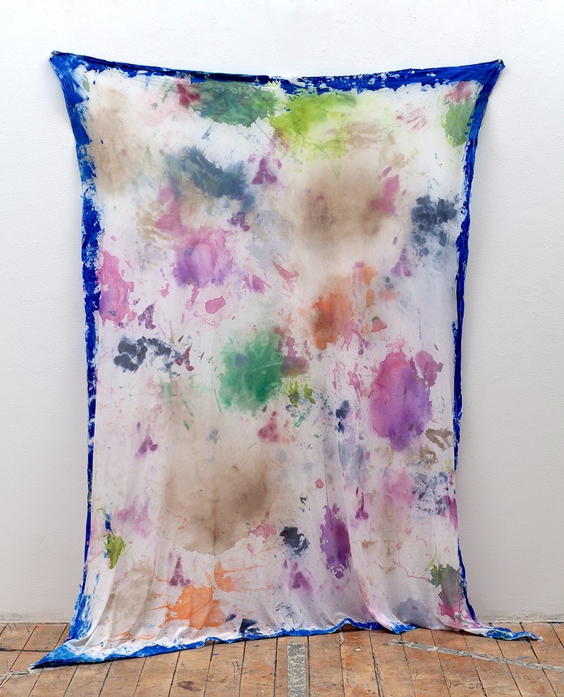Liza Bingham Recent Acrylic and molding paste on sheer, stretch mesh fabric