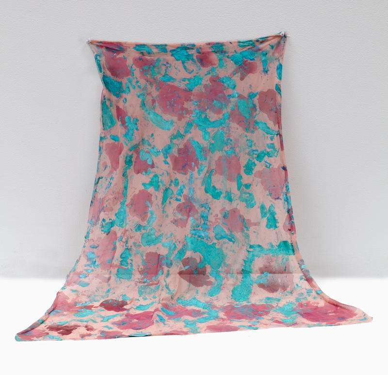 Liza Bingham 3-D acrylic and molding paste on sheer mesh stretch fabric