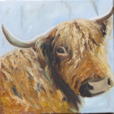 Lori Starkey Cows! oil on canvas