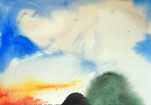 small mound #4 Mounds-2007-15 watercolor on block paper