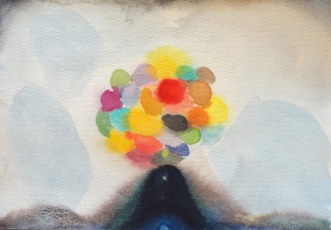 small mound #6 Mounds-2007-15 watercolor on block paper