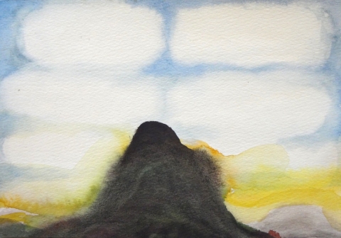 small mound #7 Mounds-2007-15 watercolor on block