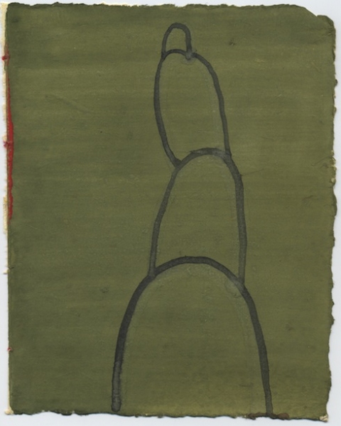 Untitled (Nepal Mounds) Mounds-2007-15 guache on paper