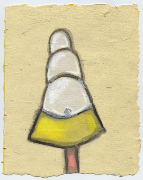 Untitled (Nepal figure) Mounds-2007-15 watercolor, guache, paper