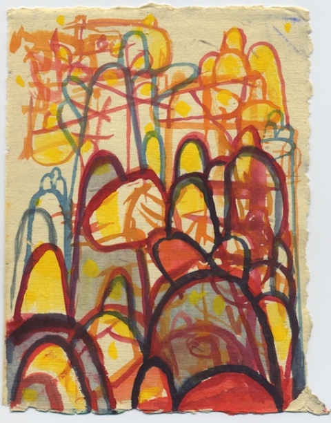Untitled (Nepal Mounds) Mounds-2007-15 watercolor, paper