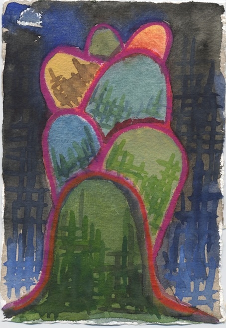 Untitled (night mounds) Mounds-2007-15 watercolor on paper
