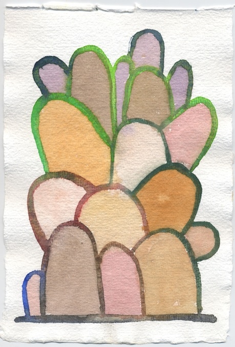 Untitled (line mounds) Mounds-2007-15 watercolor on paper