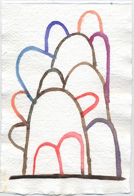 Untitled Mounds-2007-15 watercolor on paper