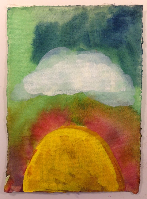 Yellom Mound Mounds-2007-15 Watercolour & Gouache on handmade paper