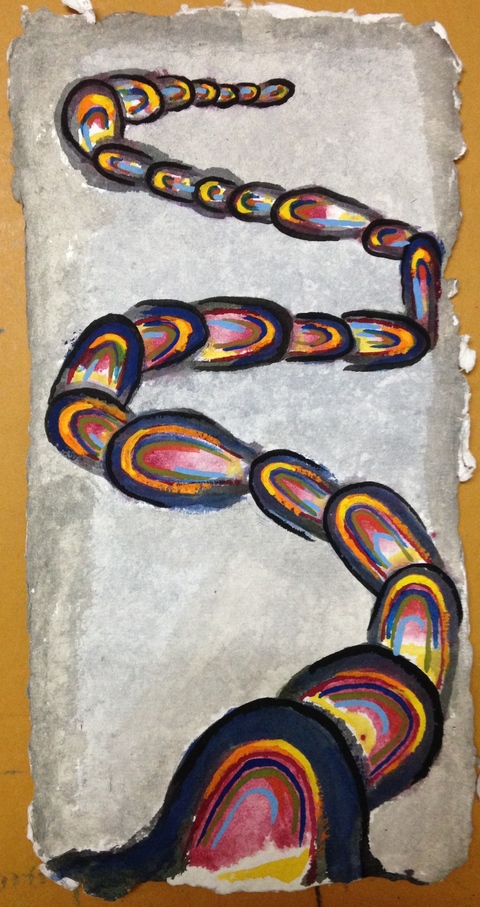 Long Stack Mounds-2007-15 Gouache & watercolour on Auroville paper