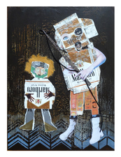 Jane Lubin CigarettePack Collages Acrylic/Collage on Wood Panel