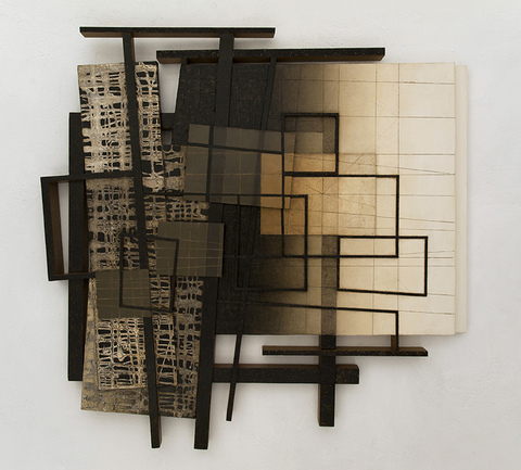Imaginary Pictures Highlights oil on aluminum plate, wood, canvas over shaped support