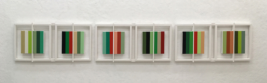 RG Spectrum Small Constructions oil on hardboard, acrylic on wood
