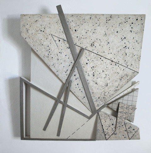 Constructed Deconstruction Mid-size Constructions oil on wood, gatorboard, aluminum plate on canvas over panel