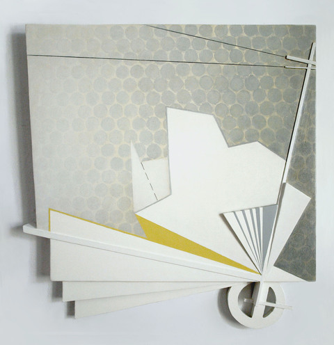 Satellite Mid-size Constructions oil on mixed media and canvas over panel